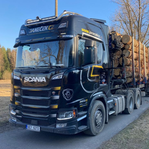 SCANIA R500 6x4, EURO 6, with a crane, wood lenght 2-14m
